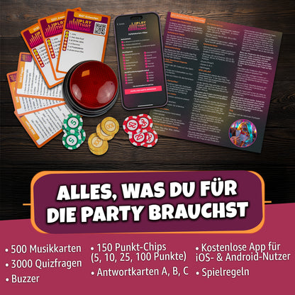 Play That Song! Musik-Kartenspiel mit App – Partyspiel für alle
